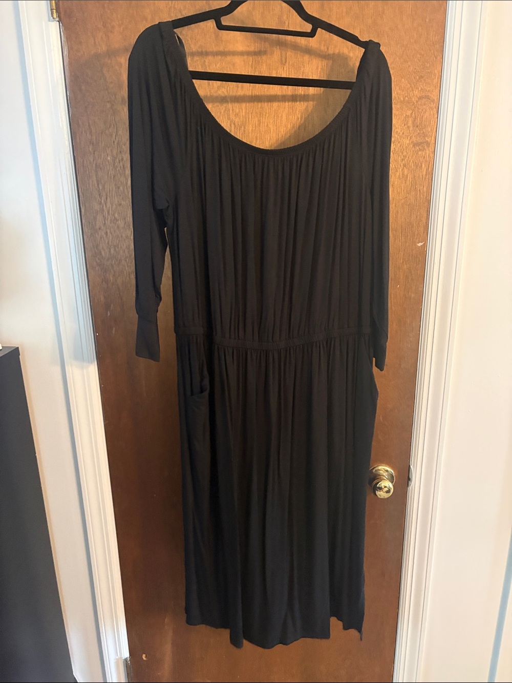 torrid Black Long-Sleeve Scoop-Neck Maxi Dress